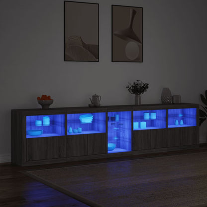 Sideboard mit LED-Leuchten Grau Sonoma 283x37x67 cm