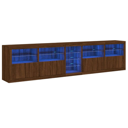 Sideboard mit LED-Leuchten Braun Eichen-Optik 283x37x67 cm