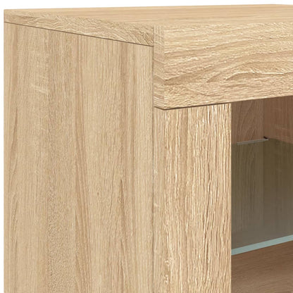 Sideboard mit LED-Leuchten Sonoma-Eiche 162x37x67 cm