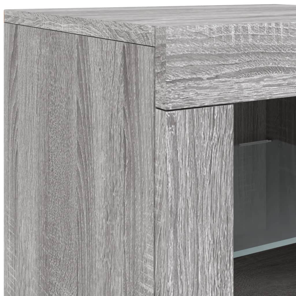 Sideboard mit LED-Leuchten Grau Sonoma 162x37x67 cm