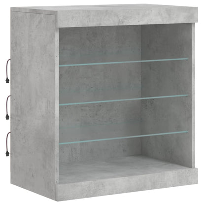 Sideboard mit LED-Leuchten Betongrau 181,5x37x67 cm