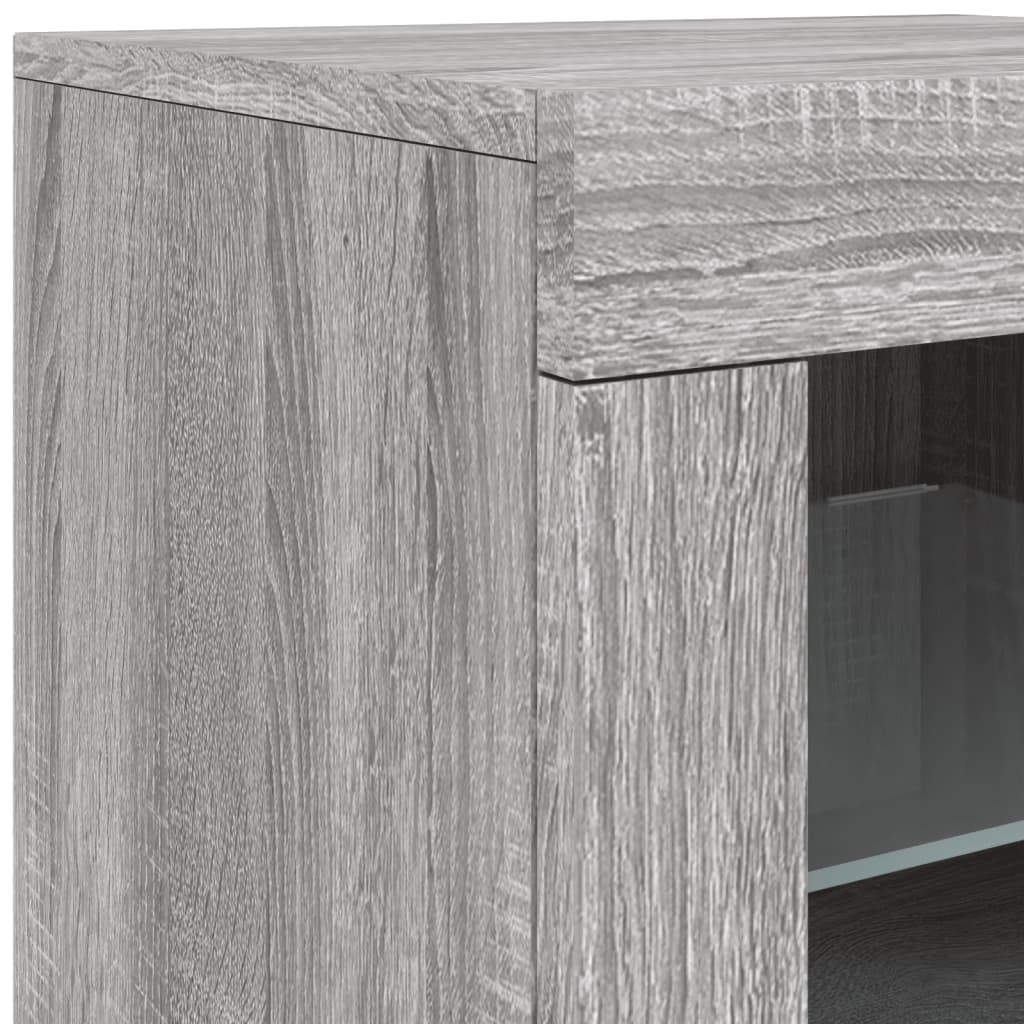 Sideboard mit LED-Leuchten Grau Sonoma 181,5x37x67 cm