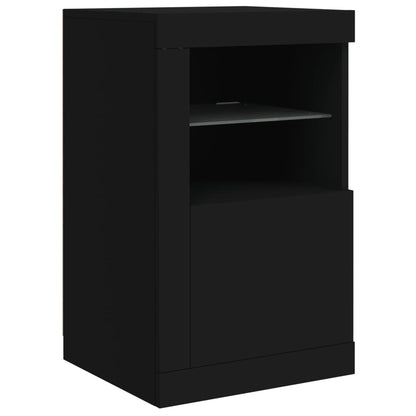 Sideboard mit LED-Leuchten Schwarz 164x37x67 cm