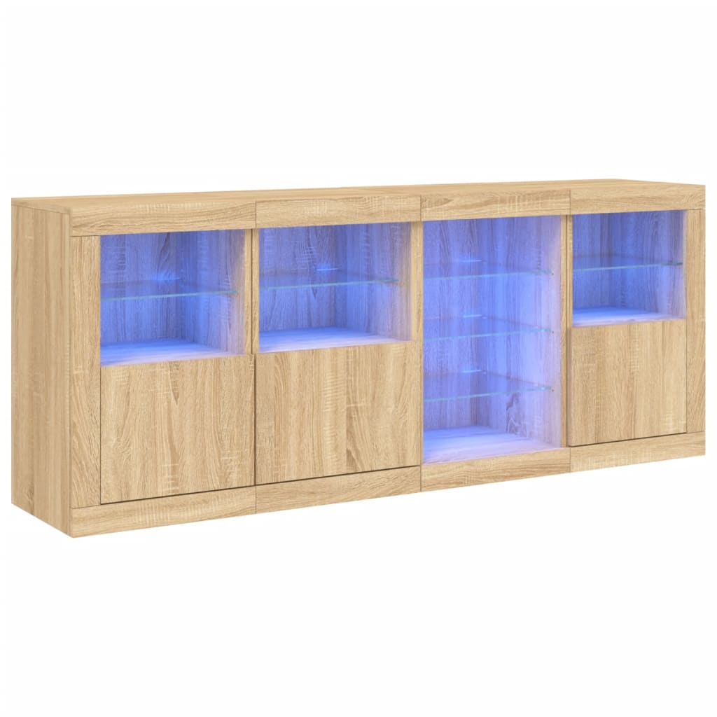 Sideboard mit LED-Leuchten Sonoma-Eiche 164x37x67 cm