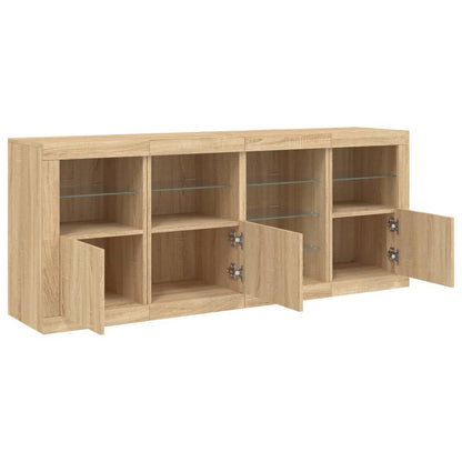 Sideboard mit LED-Leuchten Sonoma-Eiche 164x37x67 cm