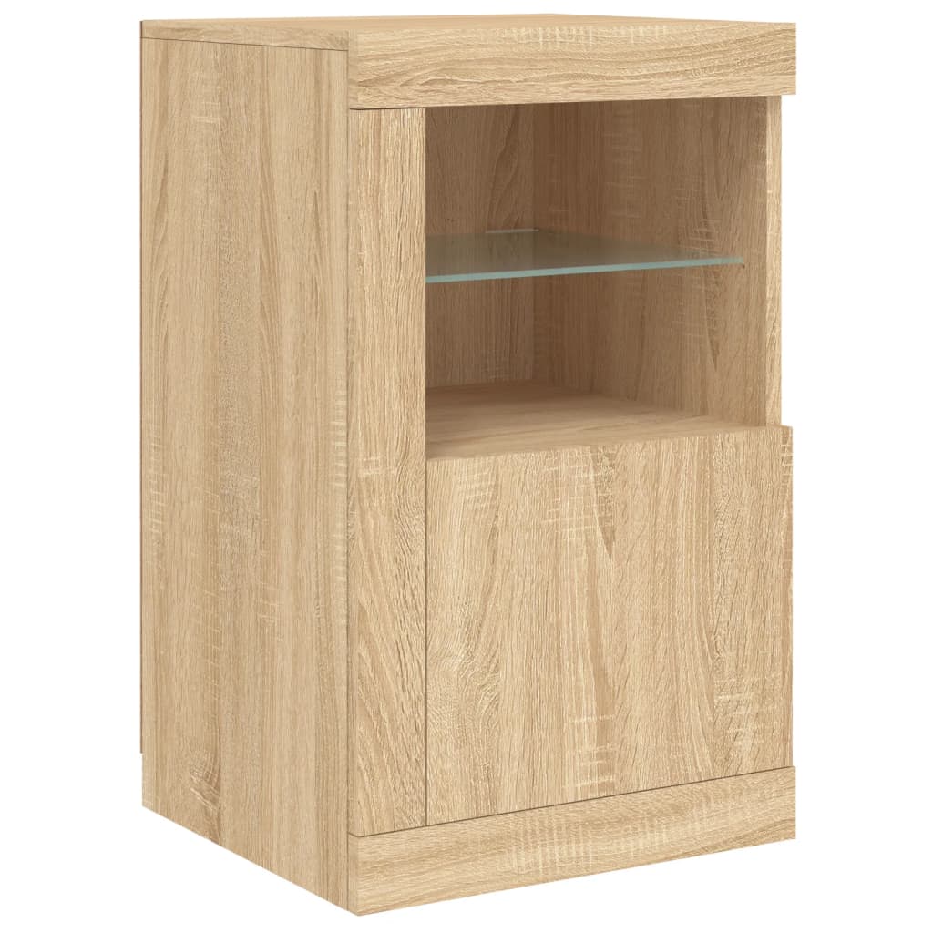 Sideboard mit LED-Leuchten Sonoma-Eiche 164x37x67 cm