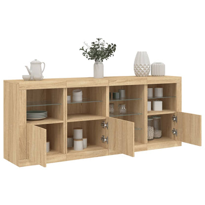 Sideboard mit LED-Leuchten Sonoma-Eiche 164x37x67 cm