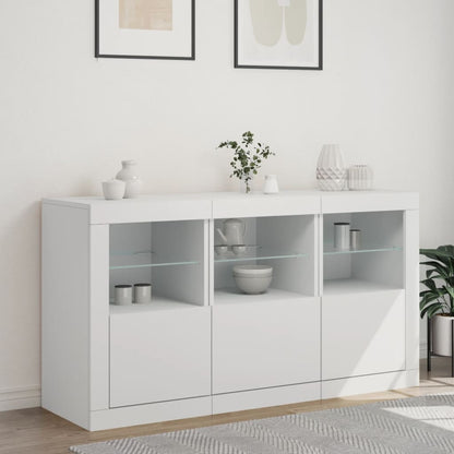 Sideboard mit LED-Leuchten Weiß 123x37x67 cm