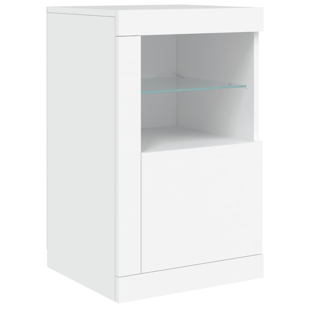 Sideboard mit LED-Leuchten Weiß 123x37x67 cm