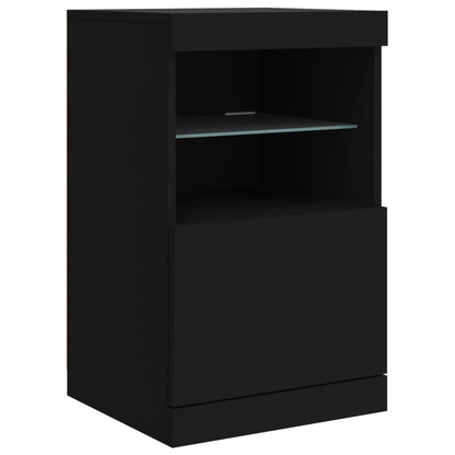 Sideboard mit LED-Leuchten Schwarz 123x37x67 cm