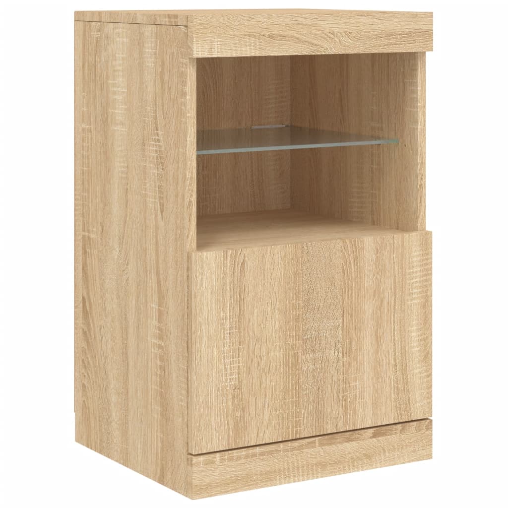 Sideboard mit LED-Leuchten Sonoma-Eiche 123x37x67 cm