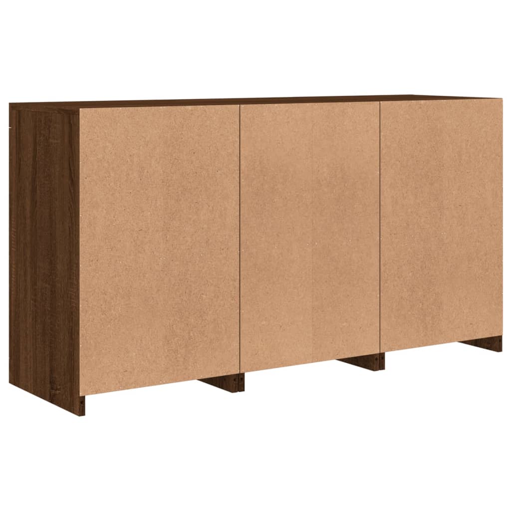 Sideboard mit LED-Leuchten Braun Eichen-Optik 123x37x67 cm