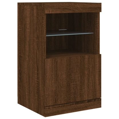 Sideboard mit LED-Leuchten Braun Eichen-Optik 123x37x67 cm