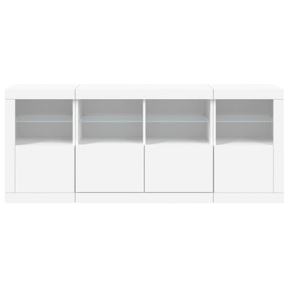 Sideboard mit LED-Leuchten Weiß 163x37x67 cm