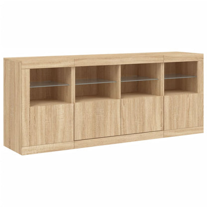 Sideboard mit LED-Leuchten Sonoma-Eiche 163x37x67 cm