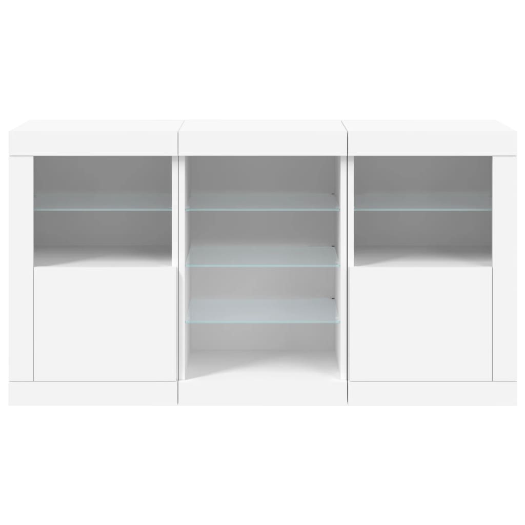 Sideboard mit LED-Leuchten Weiß 123x37x67 cm