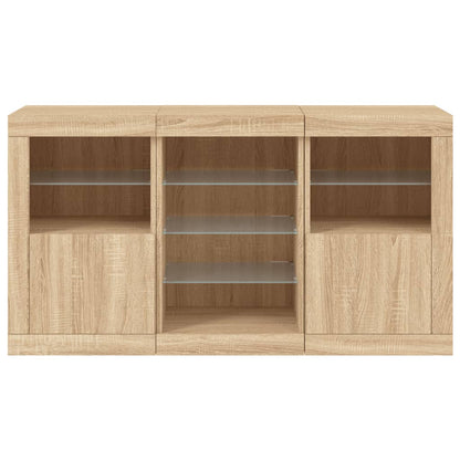 Sideboard mit LED-Leuchten Sonoma-Eiche 123x37x67 cm