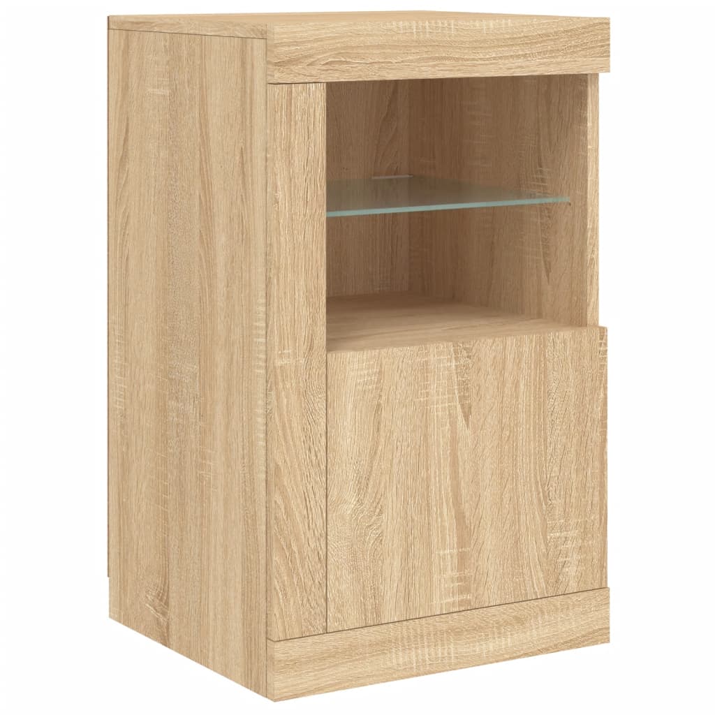 Sideboard mit LED-Leuchten Sonoma-Eiche 123x37x67 cm