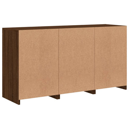 Sideboard mit LED-Leuchten Braun Eichen-Optik 123x37x67 cm