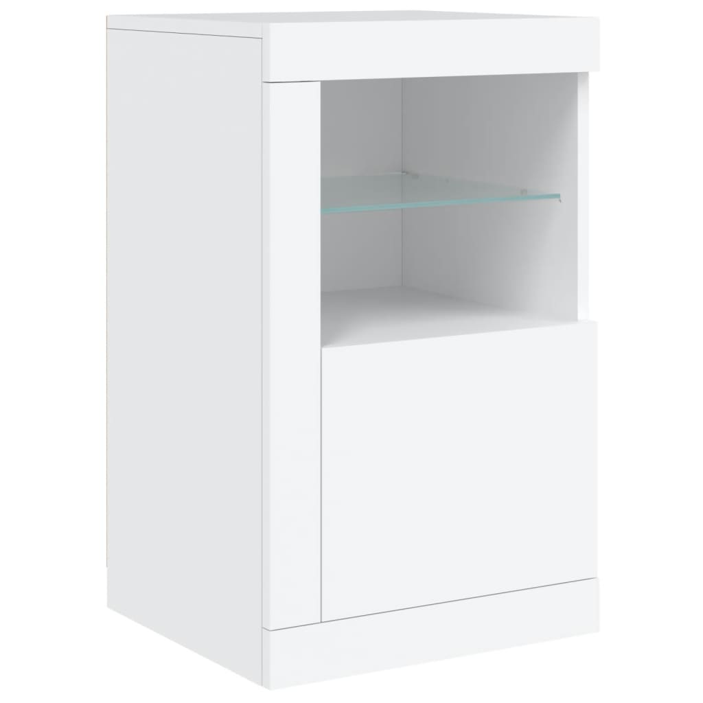 Sideboard mit LED-Leuchten Weiß 142,5x37x67 cm