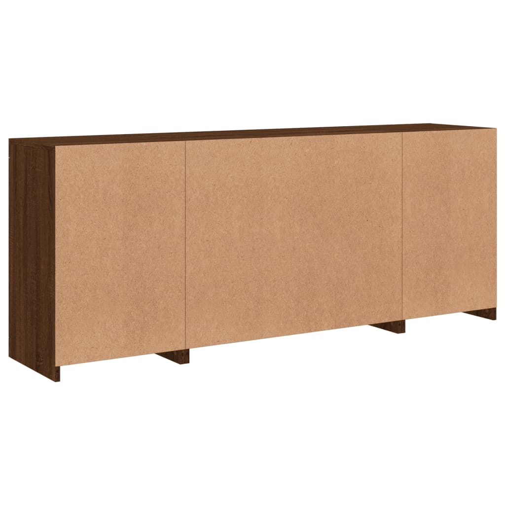 Sideboard mit LED-Leuchten Braun Eichen-Optik 163x37x67 cm