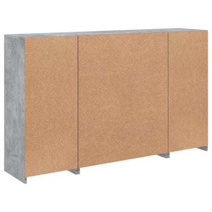 Sideboards mit LED-Leuchten 3 Stk. Betongrau Holzwerkstoff