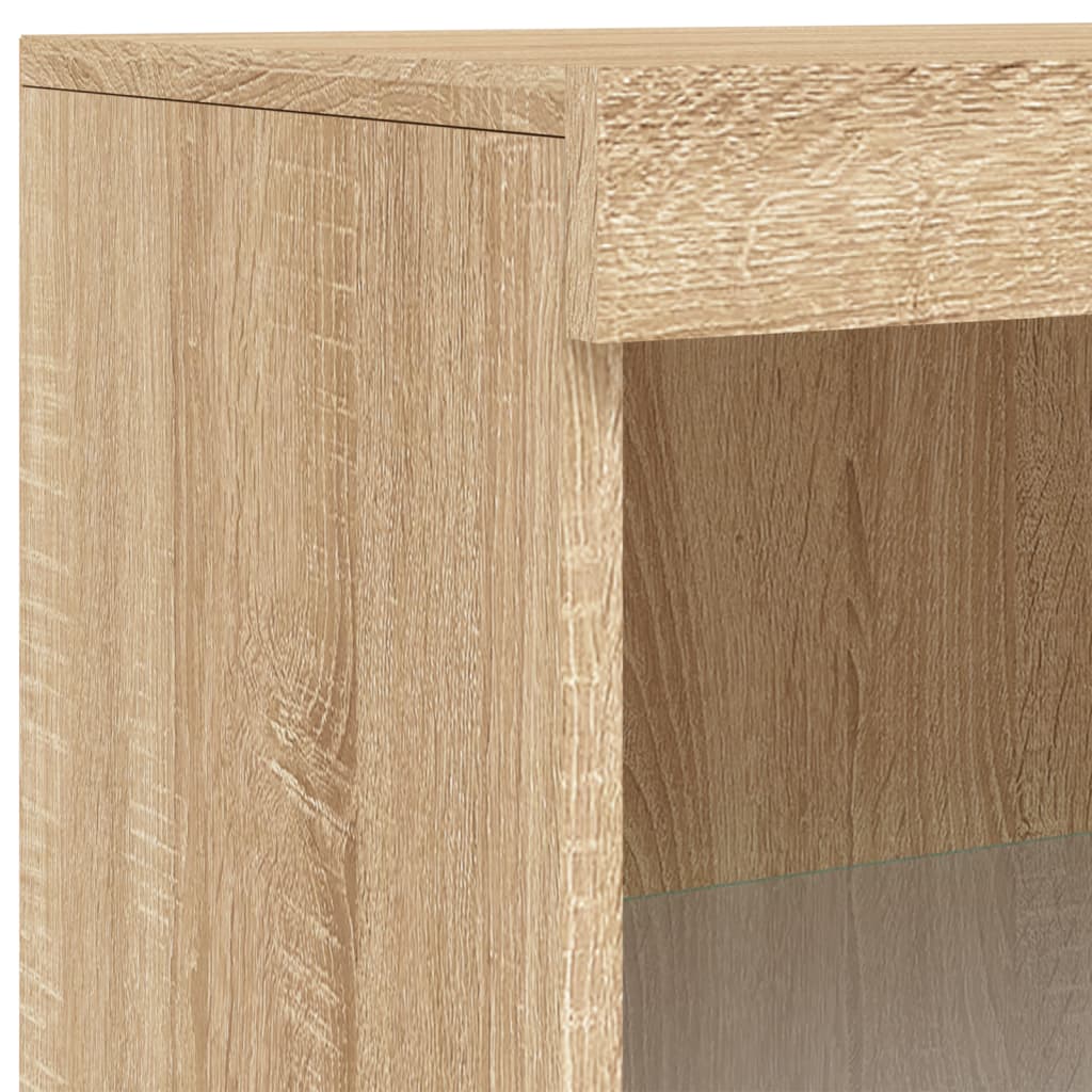 Sideboards mit LED-Leuchten 3 Stk. Sonoma-Eiche Holzwerkstoff