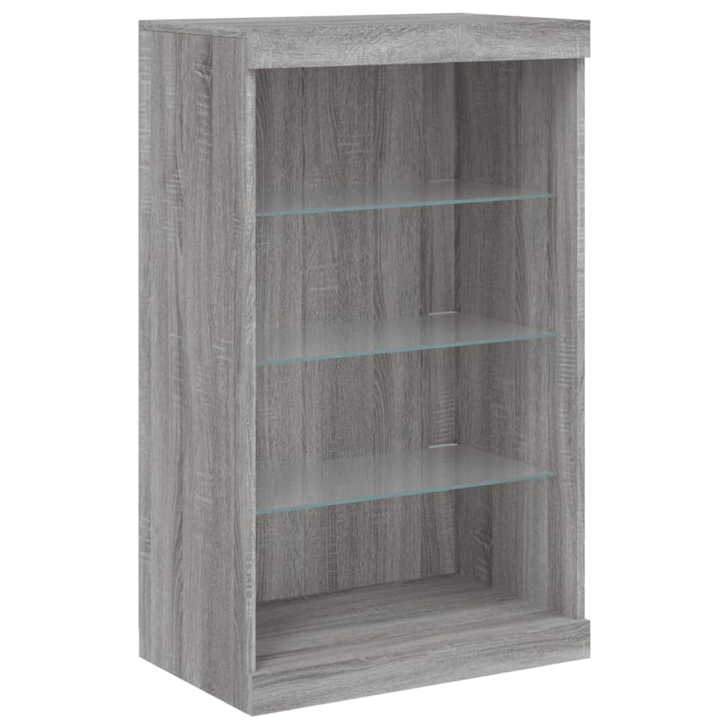 Sideboards mit LED-Leuchten 3 Stk. Grau Sonoma Holzwerkstoff