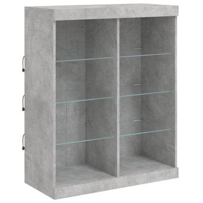 Sideboards mit LED-Leuchten 3 Stk. Betongrau Holzwerkstoff