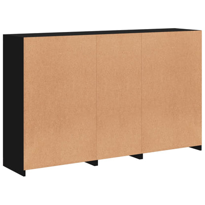 Sideboard mit LED-Leuchten Schwarz 162x37x100 cm