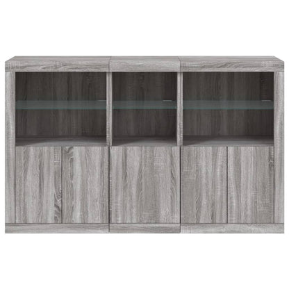 Sideboard mit LED-Leuchten Grau Sonoma 162x37x100 cm