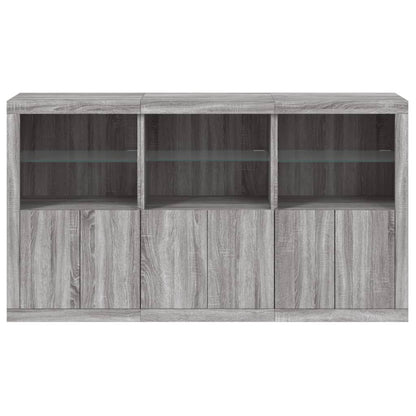 Sideboard mit LED-Leuchten Grau Sonoma 181,5x37x100 cm