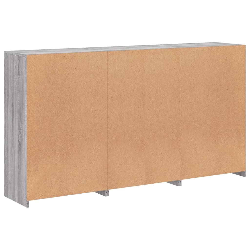 Sideboard mit LED-Leuchten Grau Sonoma 181,5x37x100 cm