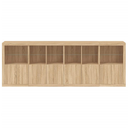 Sideboard mit LED-Leuchten Sonoma-Eiche 283x37x100 cm