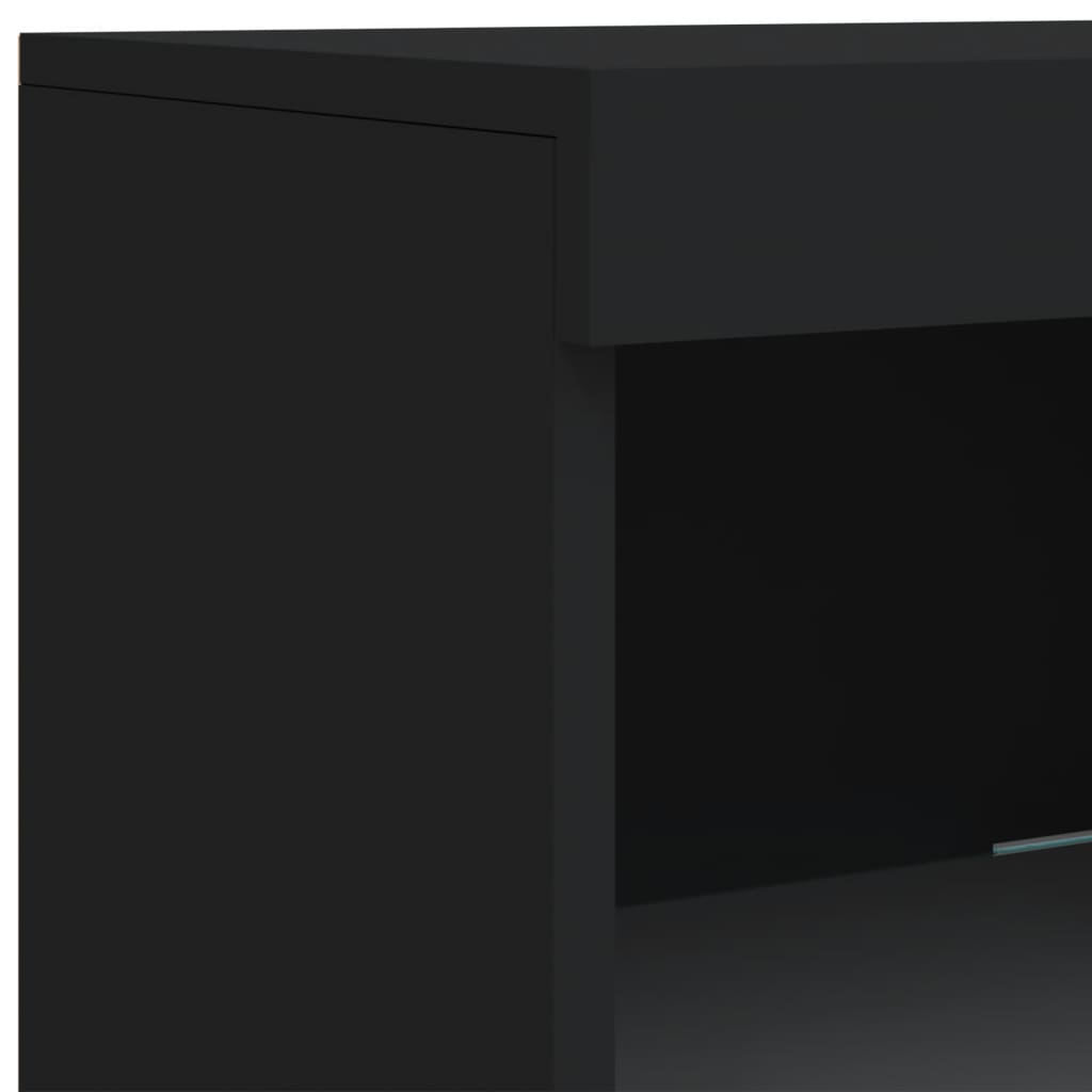 Sideboard mit LED-Leuchten Schwarz 162x37x100 cm