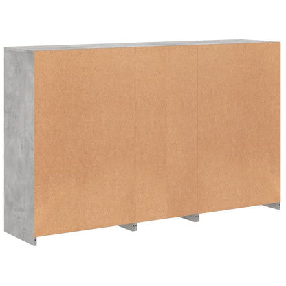 Sideboard mit LED-Leuchten Betongrau 162x37x100 cm