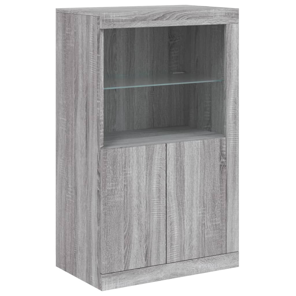 Sideboard mit LED-Leuchten Grau Sonoma 181,5x37x100 cm