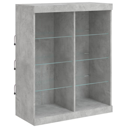 Sideboard mit LED-Leuchten Betongrau 202x37x100 cm