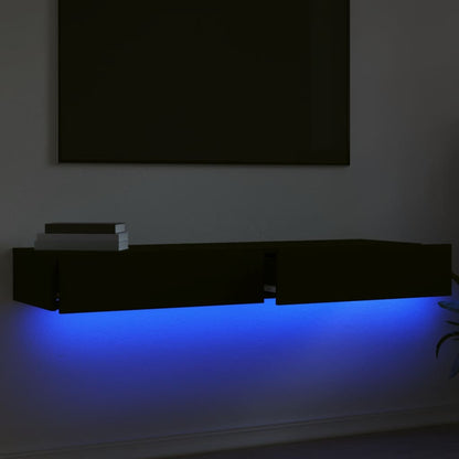 TV-Schränke mit LED-Leuchten 2 Stk. Schwarz 60x35x15,5 cm