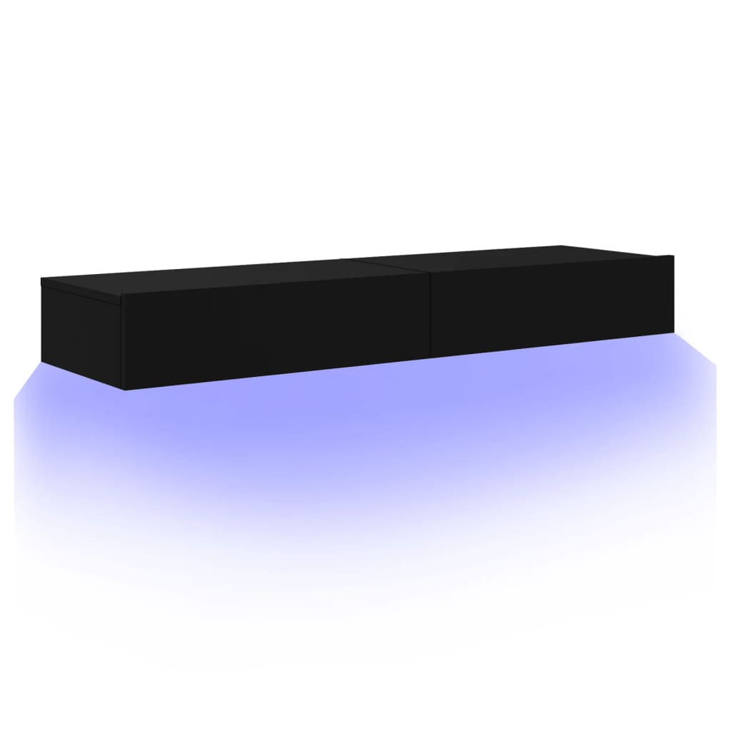 TV-Schränke mit LED-Leuchten 2 Stk. Schwarz 60x35x15,5 cm