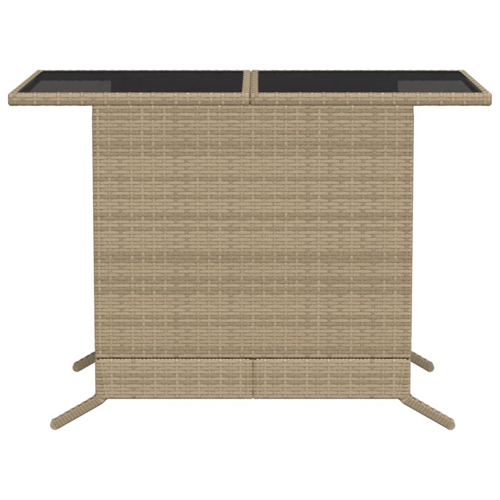 3-tlg. Bistro-Set mit Kissen Beige Poly Rattan