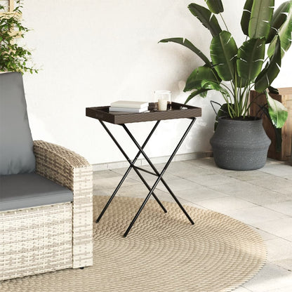 Tabletttisch Klappbar Braun 65x40x75 cm Poly Rattan