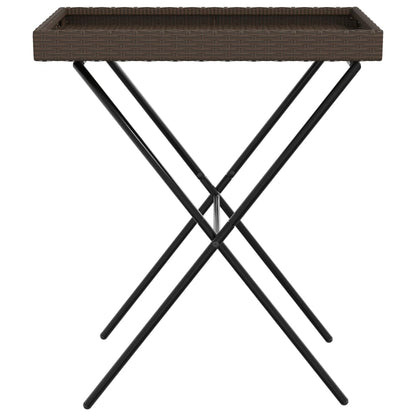 Tabletttisch Klappbar Braun 65x40x75 cm Poly Rattan