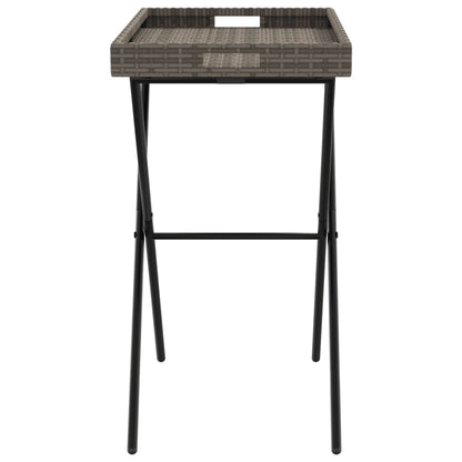 Tabletttisch Klappbar Grau 65x40x75 cm Poly Rattan