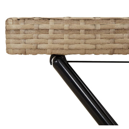 Tabletttisch Klappbar Beige 65x40x75 cm Poly Rattan