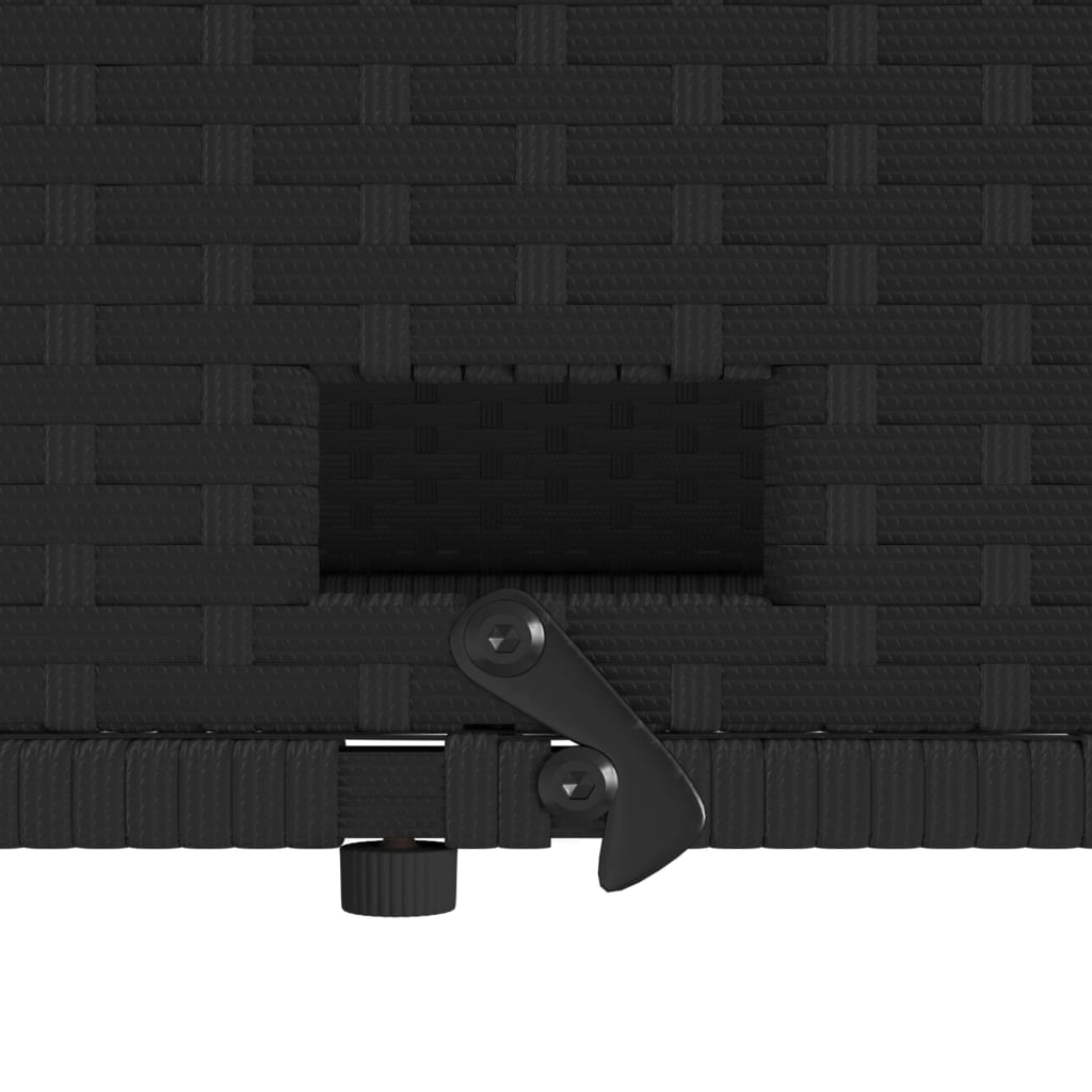 Gartensofa mit Kissen 2-Sitzer Schwarz Poly Rattan