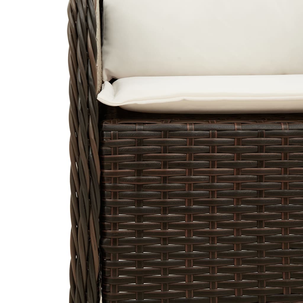 Gartenstühle mit Kissen 2 Stk. Braun Poly Rattan