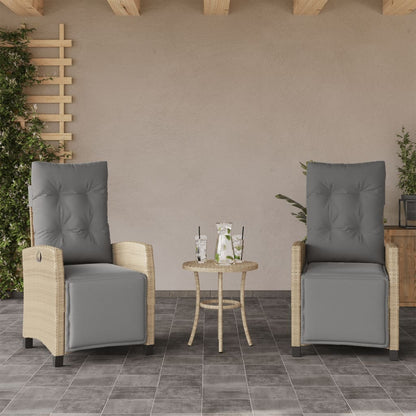 Gartensessel mit Fußteil 2 Stk. Verstellbar Poly Rattan