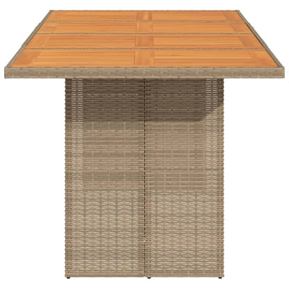 Gartentisch mit Akazienholz-Platte 190x80x74 cm Poly Rattan