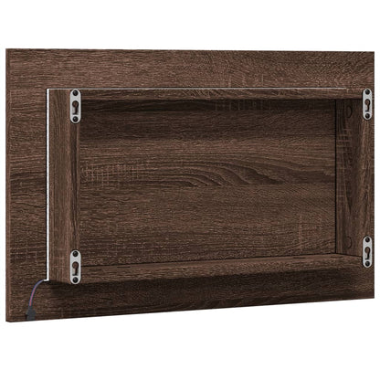 LED-Badspiegel Braun Eichen-Optik 60x8,5x38 cm Holzwerkstoff